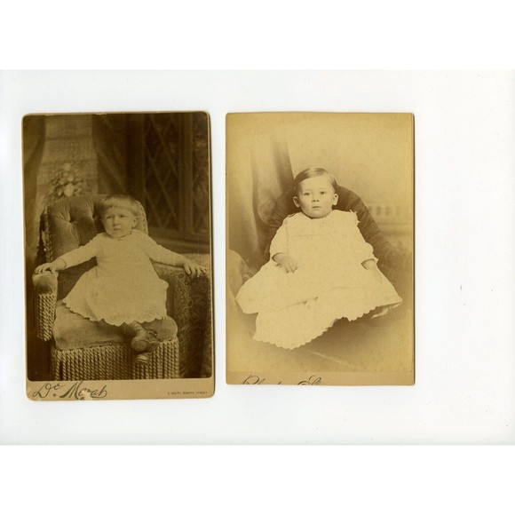 8 Antique Vintage Baby Photographs Cabinet Cards Photos Post Cards NJ  PA Europe - Picture 3 of 7